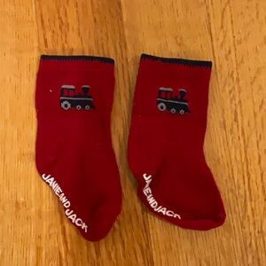 Janie and Jack Red Train Socks FREE WITH RED PANTS